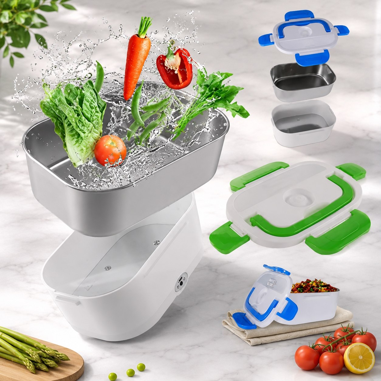 ظرف غذا برقی حرارتی گرمکن لانچ باکس داخل استیل