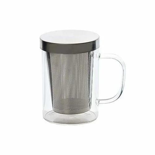 لیوان دمنوش پیرکس دسته دار صافی استیل بزرگ VM-280